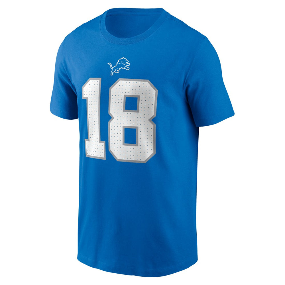 Isaac TeSlaa Detroit Lions Name & Number T-Shirt Blue - Nike