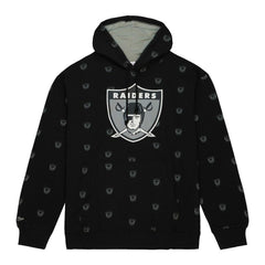 Las Vegas Raiders Allover Print Fleece Pullover Hoodie Black - Mitchell & Ness