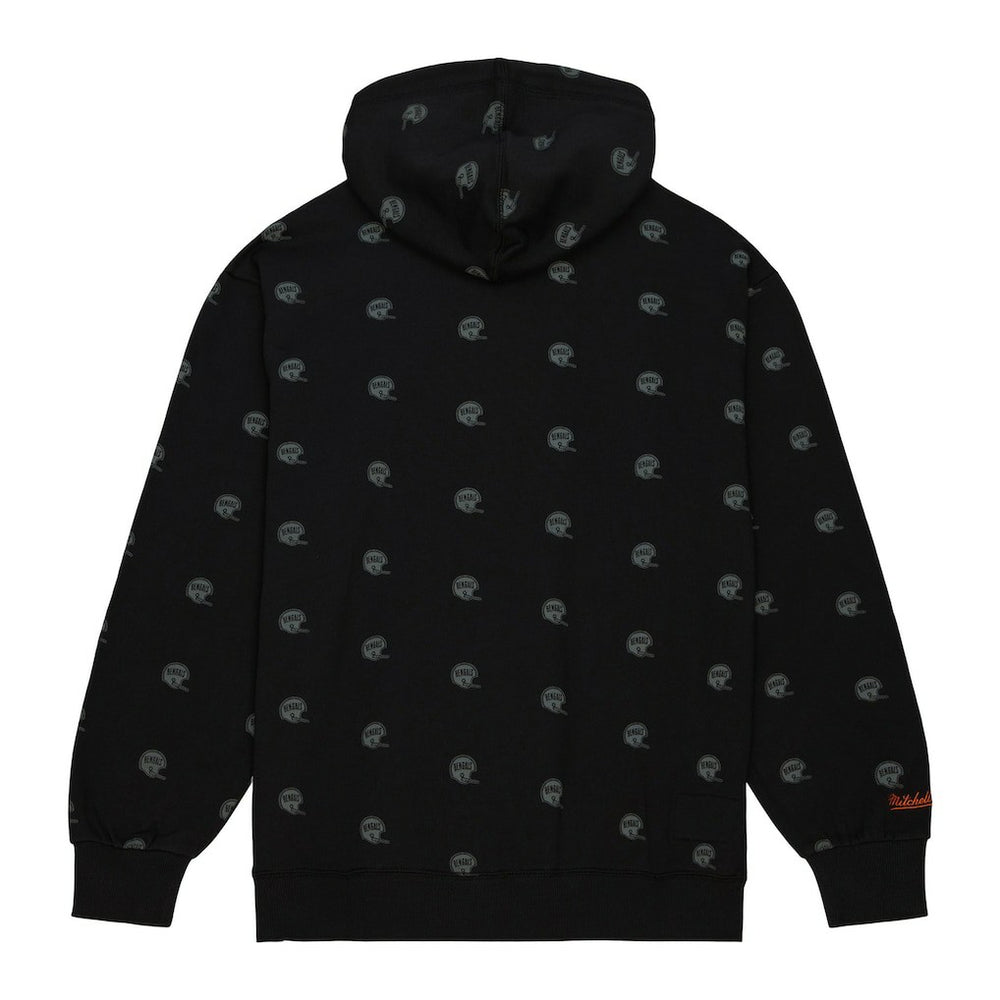 Cincinnati Bengals Allover Print Fleece Pullover Hoodie Black - Mitchell & Ness