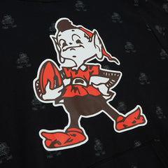 Cleveland Browns Allover Print Fleece Pullover Hoodie Black - Mitchell & Ness