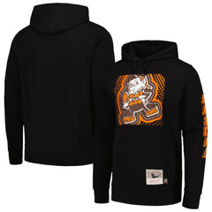 Cleveland Browns Gridiron Classics Big Face 7.0 Pullover Hoodie Black - Mitchell & Ness