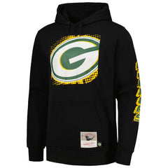 Green Bay Packers Gridiron Classics Big Face 7.0 Pullover Hoodie Black - Mitchell & Ness