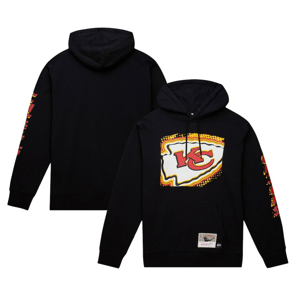 Kansas City Chiefs Gridiron Classics Big Face 7.0 Pullover Hoodie Black - Mitchell & Ness