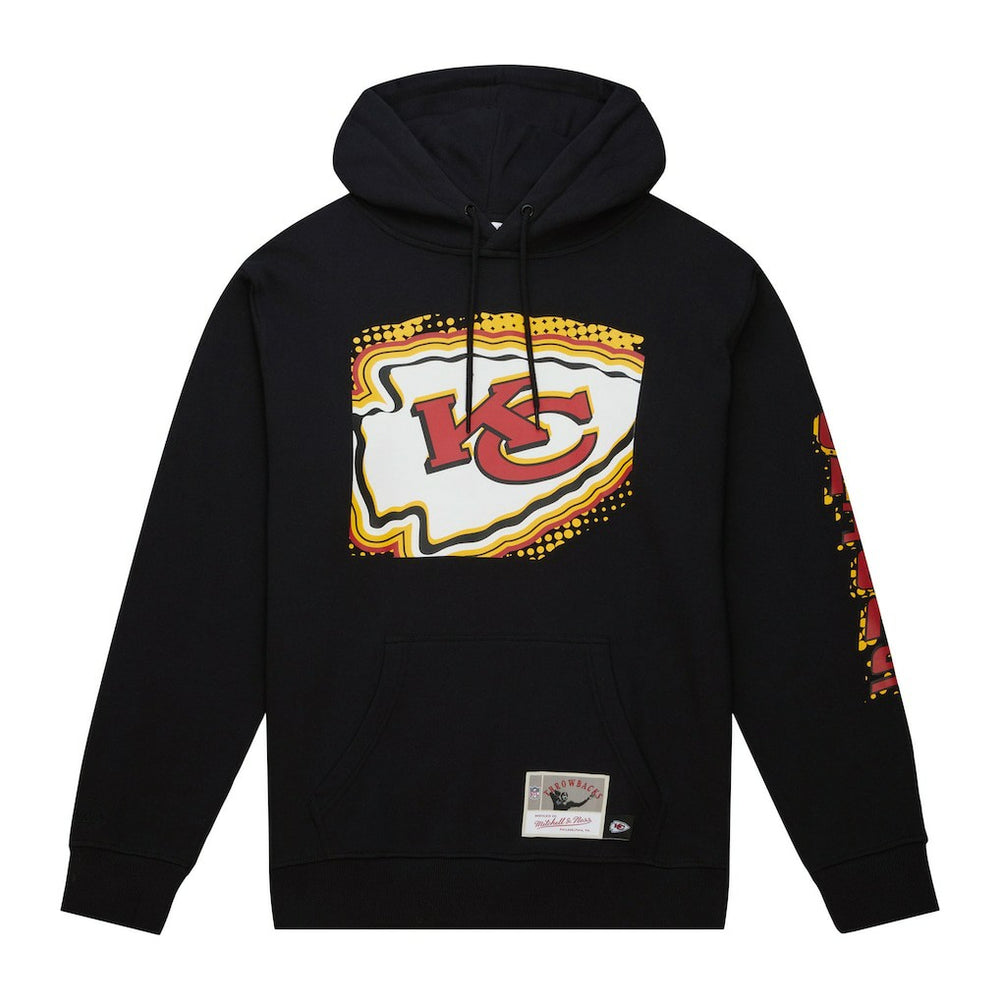 Kansas City Chiefs Gridiron Classics Big Face 7.0 Pullover Hoodie Black - Mitchell & Ness