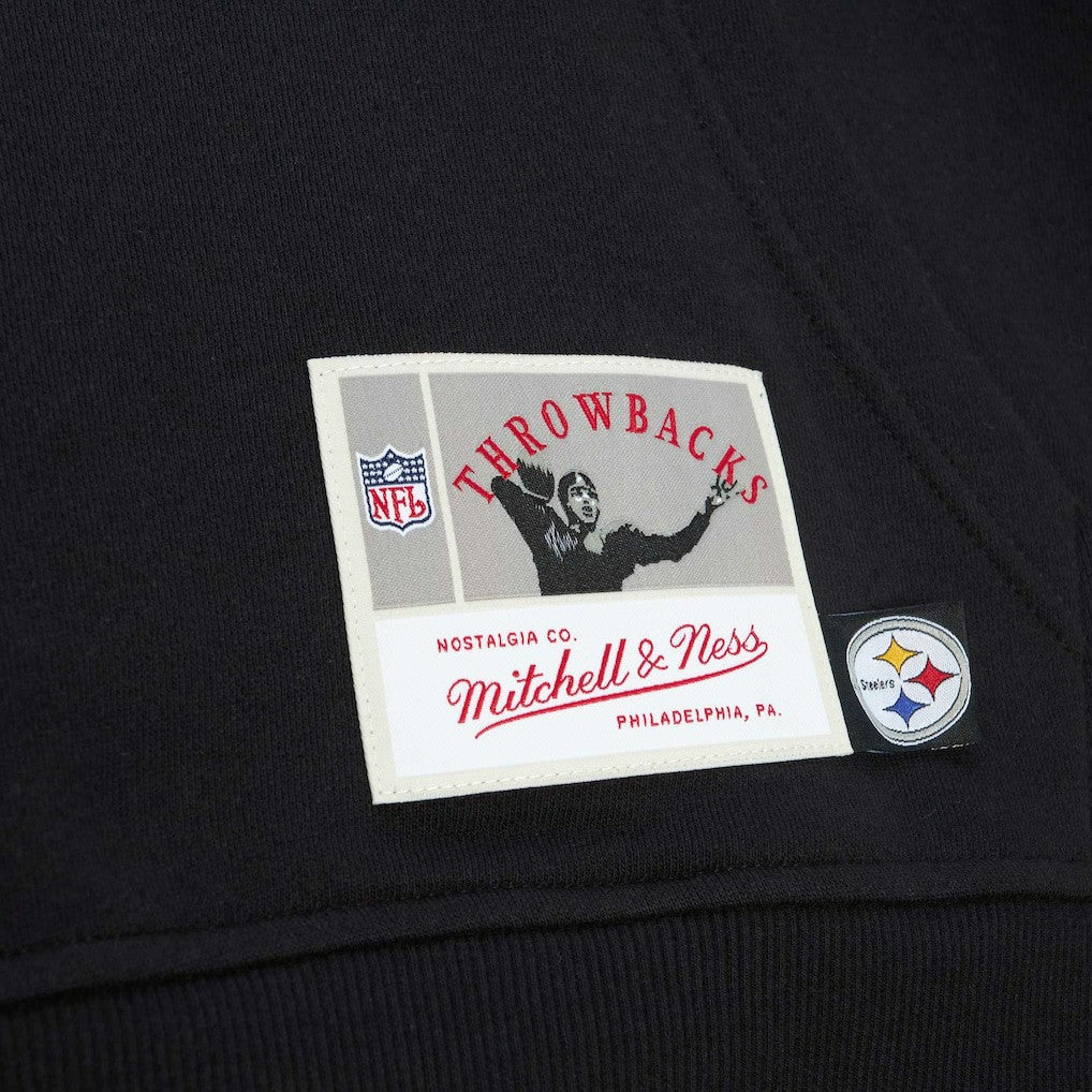 Pittsburgh Steelers Gridiron Classics Big Face 7.0 Pullover Hoodie Black - Mitchell & Ness