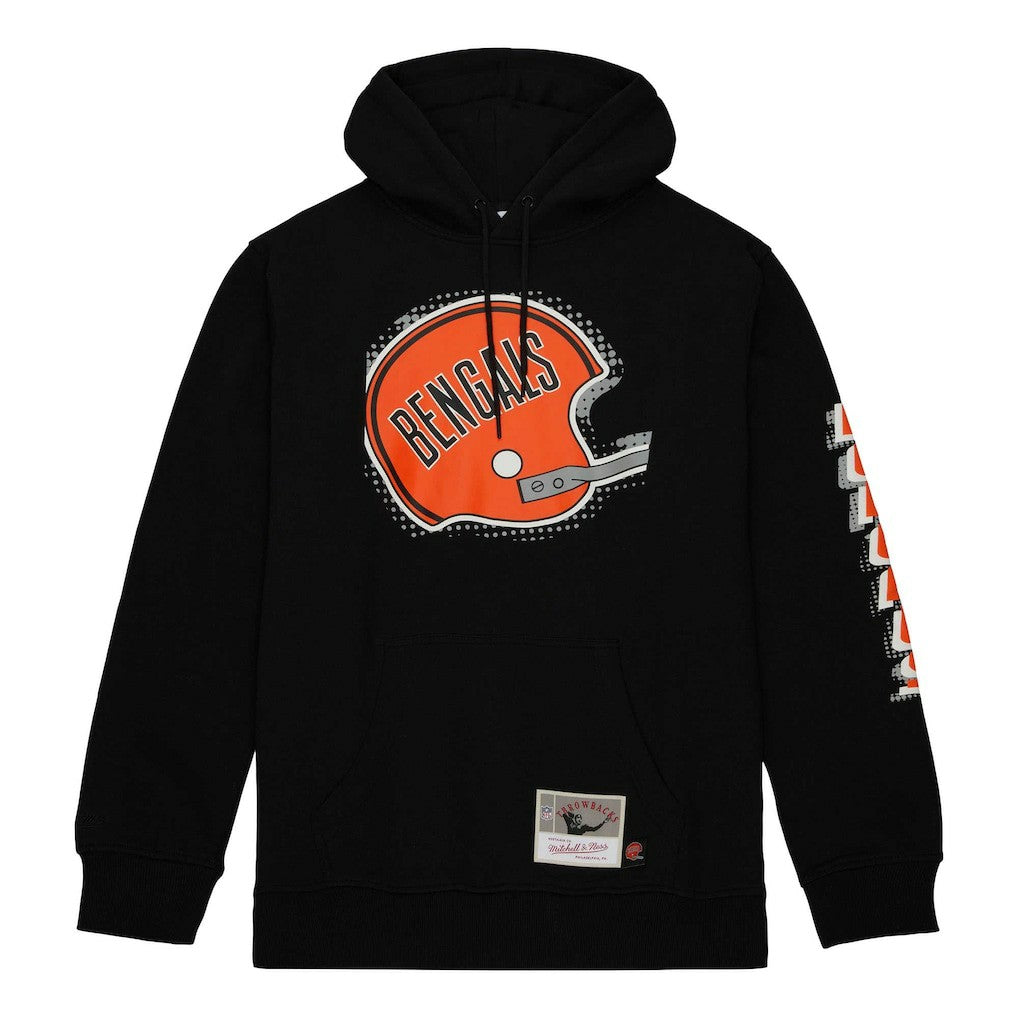 Cincinnati Bengals Gridiron Classics Big Face 7.0 Pullover Hoodie Black - Mitchell & Ness
