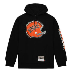 Cincinnati Bengals Gridiron Classics Big Face 7.0 Pullover Hoodie Black - Mitchell & Ness