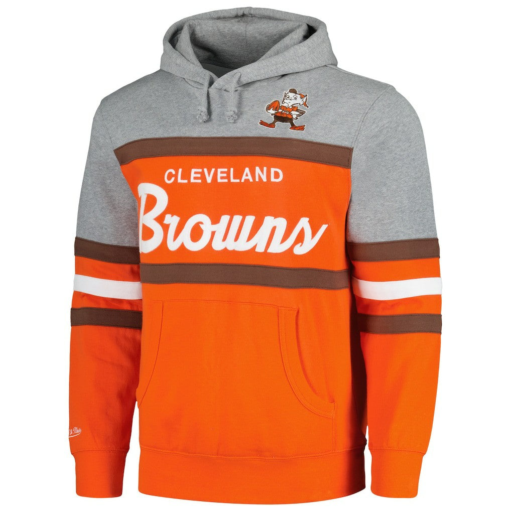Cleveland Browns Head Coach Pullover Hoodie Orange/Heather Gray - Mitchell & Ness