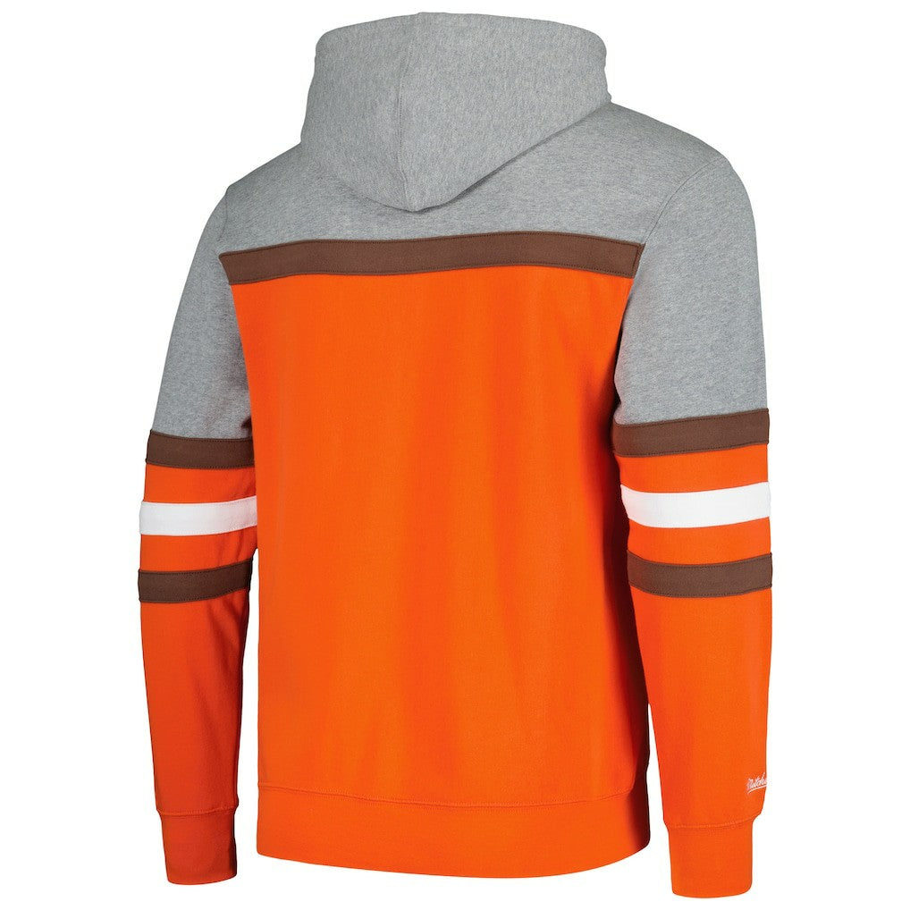 Cleveland Browns Head Coach Pullover Hoodie Orange/Heather Gray - Mitchell & Ness