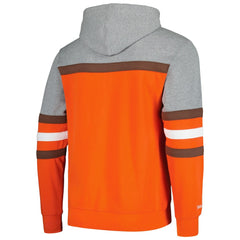 Cleveland Browns Head Coach Pullover Hoodie Orange/Heather Gray - Mitchell & Ness
