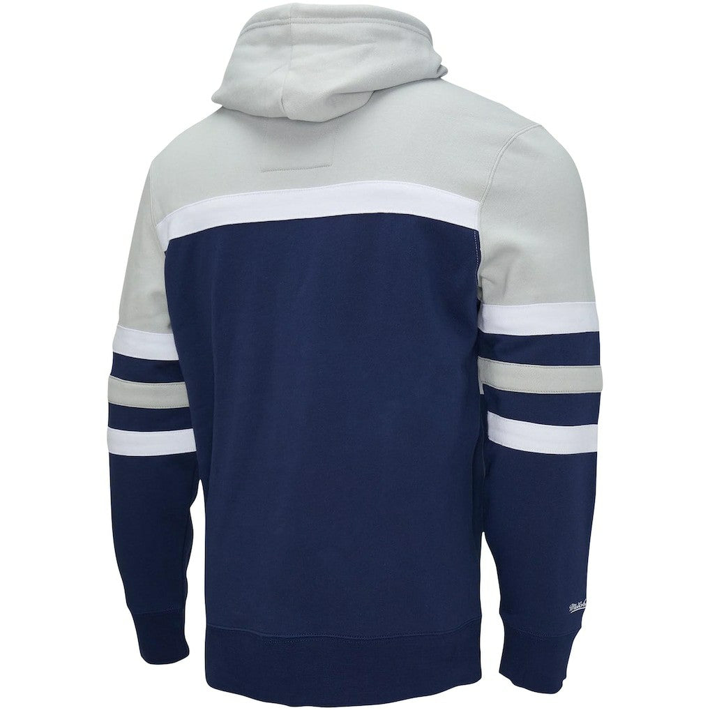 Dallas Cowboys Head Coach Pullover Hoodie Navy/Heather Gray - Mitchell & Ness