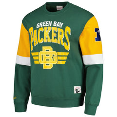 Green Bay Packers Gridiron Classics Allover 3.0 Pullover Sweatshirt Green - Mitchell & Ness