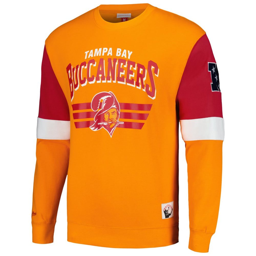 Tampa Bay Buccaneers Gridiron Classics Allover 3.0 Pullover Sweatshirt Orange - Mitchell & Ness
