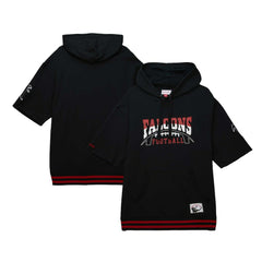 Atlanta Falcons Pre-Game Short Sleeve Pullover Hoodie Black - Mitchell & Ness