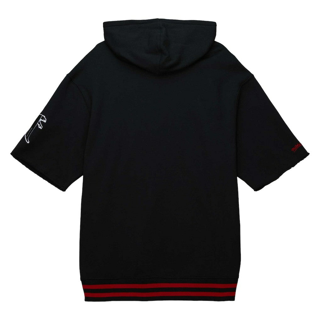 Atlanta Falcons Pre-Game Short Sleeve Pullover Hoodie Black - Mitchell & Ness