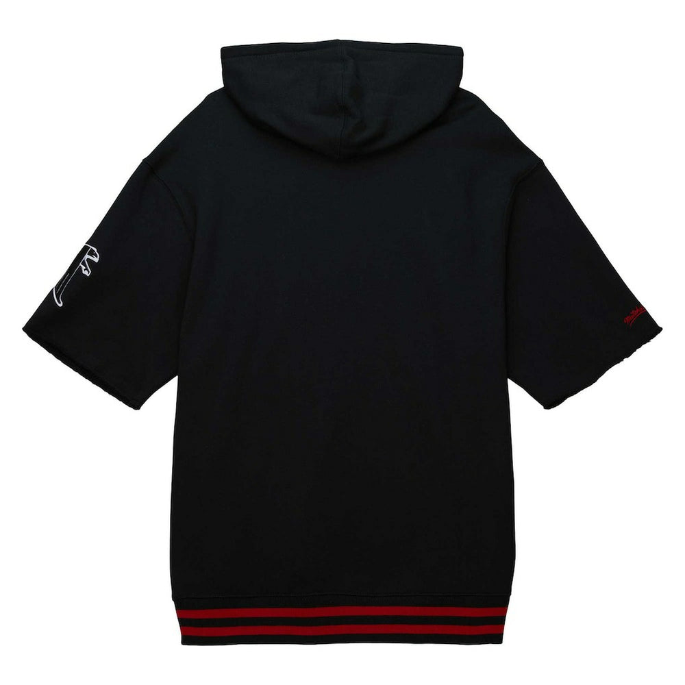 Atlanta Falcons Pre-Game Short Sleeve Pullover Hoodie Black - Mitchell & Ness