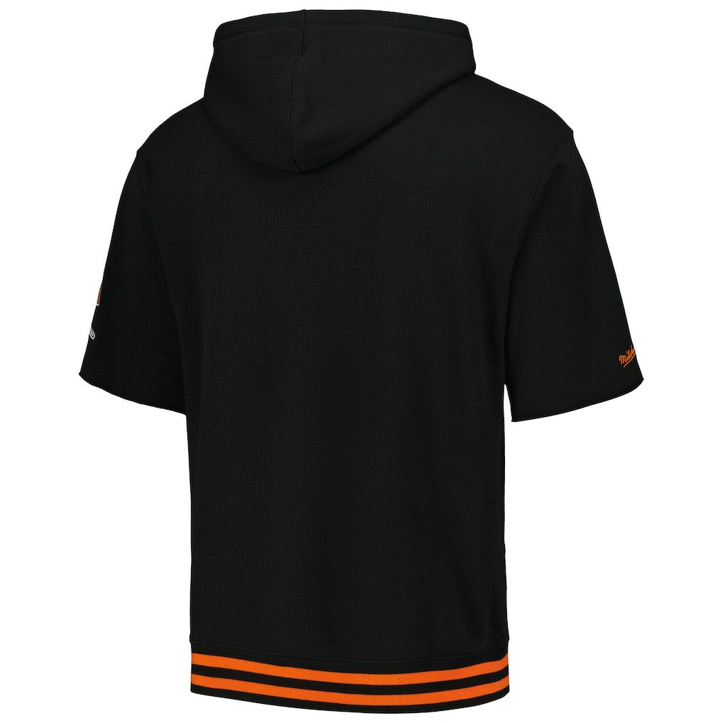 Cincinnati Bengals Pre-Game Short Sleeve Pullover Hoodie Black - Mitchell & Ness