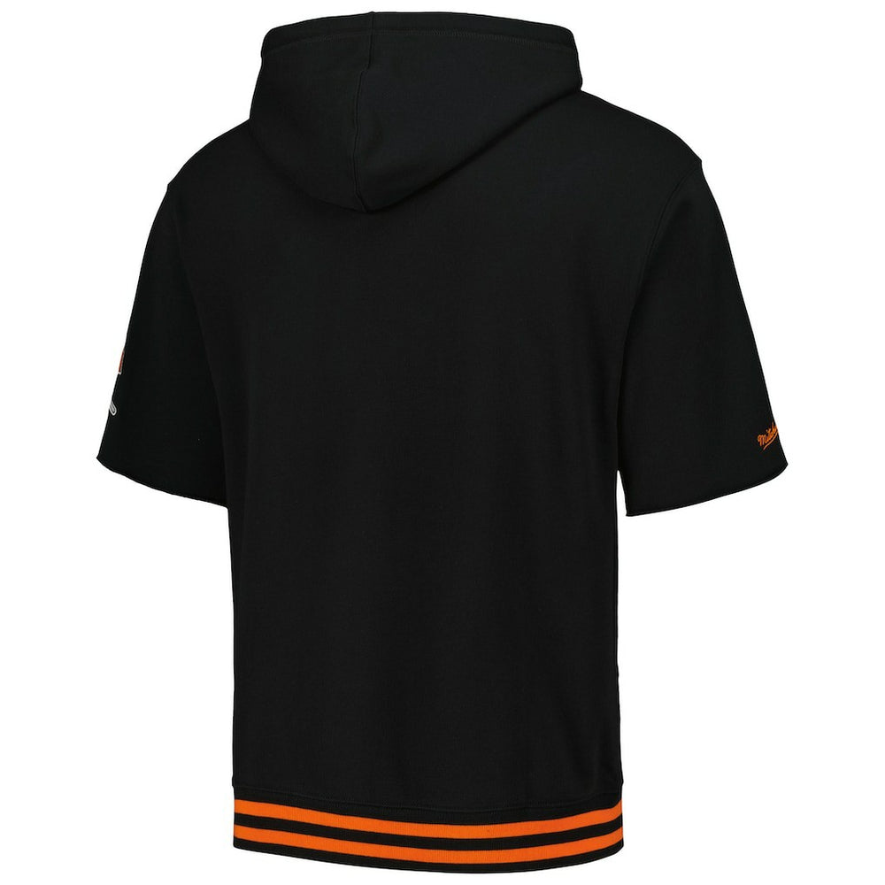Cincinnati Bengals Pre-Game Short Sleeve Pullover Hoodie Black - Mitchell & Ness