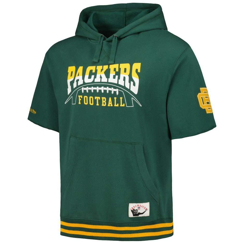 Green Bay Packers Pre-Game Short Sleeve Pullover Hoodie Green - Mitchell & Ness