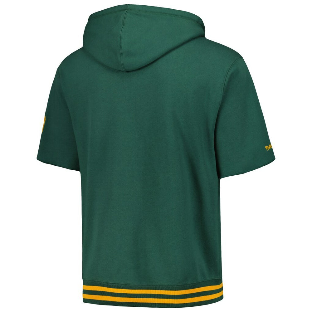 Green Bay Packers Pre-Game Short Sleeve Pullover Hoodie Green - Mitchell & Ness