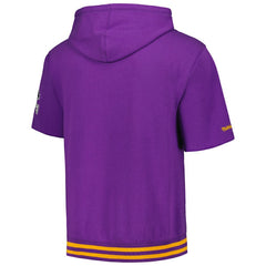 Minnesota Vikings Pre-Game Short Sleeve Pullover Hoodie Purple - Mitchell & Ness