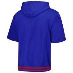 New York Giants Pre-Game Short Sleeve Pullover Hoodie Royal - Mitchell & Ness
