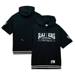 Las Vegas Raiders Pre-Game Short Sleeve Pullover Hoodie Black - Mitchell & Ness