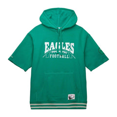 Philadelphia Eagles Pre-Game Short Sleeve Pullover Hoodie Kelly Green - Mitchell & Ness