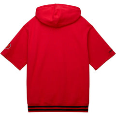 San Francisco 49ers Pre-Game Short Sleeve Pullover Hoodie Scarlet - Mitchell & Ness