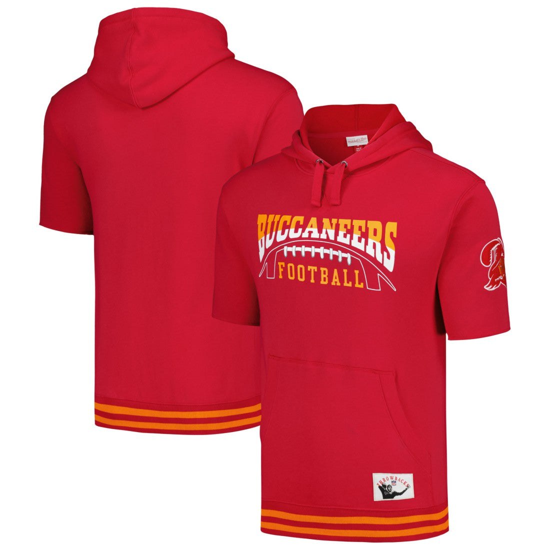 Tampa Bay Buccaneers Pre-Game Short Sleeve Pullover Hoodie Red - Mitchell & Ness