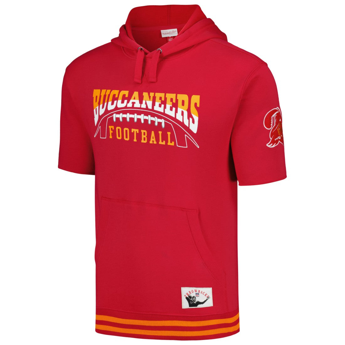Tampa Bay Buccaneers Pre-Game Short Sleeve Pullover Hoodie Red - Mitchell & Ness