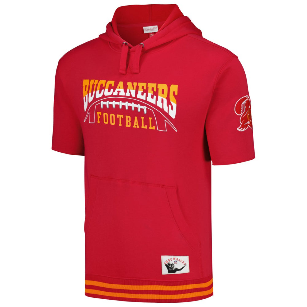 Tampa Bay Buccaneers Pre-Game Short Sleeve Pullover Hoodie Red - Mitchell & Ness