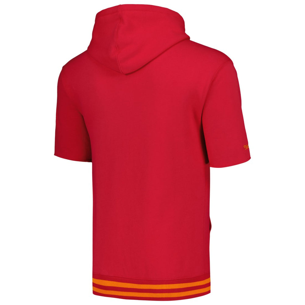 Tampa Bay Buccaneers Pre-Game Short Sleeve Pullover Hoodie Red - Mitchell & Ness