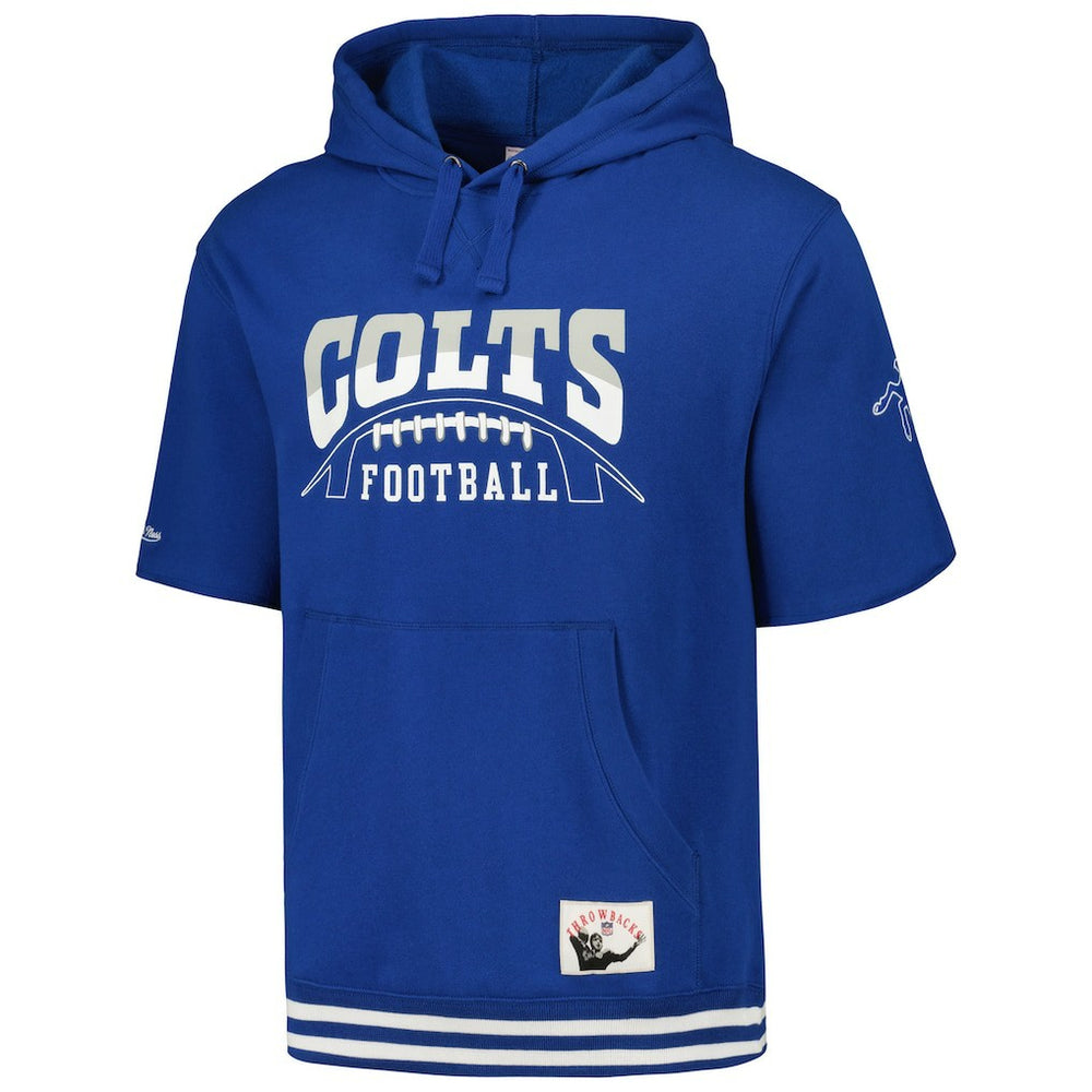 Indianapolis Colts Pre-Game Short Sleeve Pullover Hoodie Royal - Mitchell & Ness