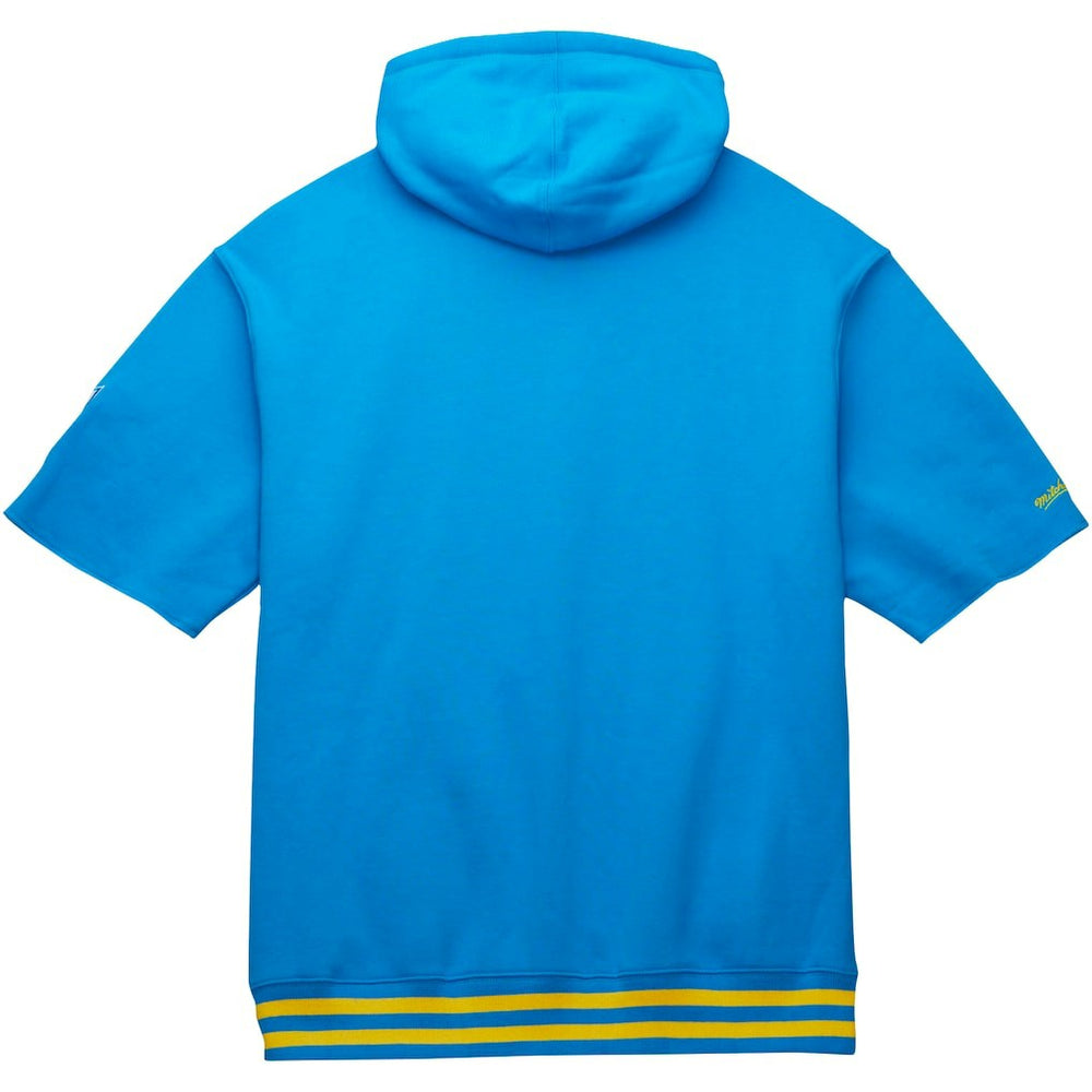 Los Angeles Chargers Pre-Game Short Sleeve Pullover Hoodie Powder Blue - Mitchell & Ness