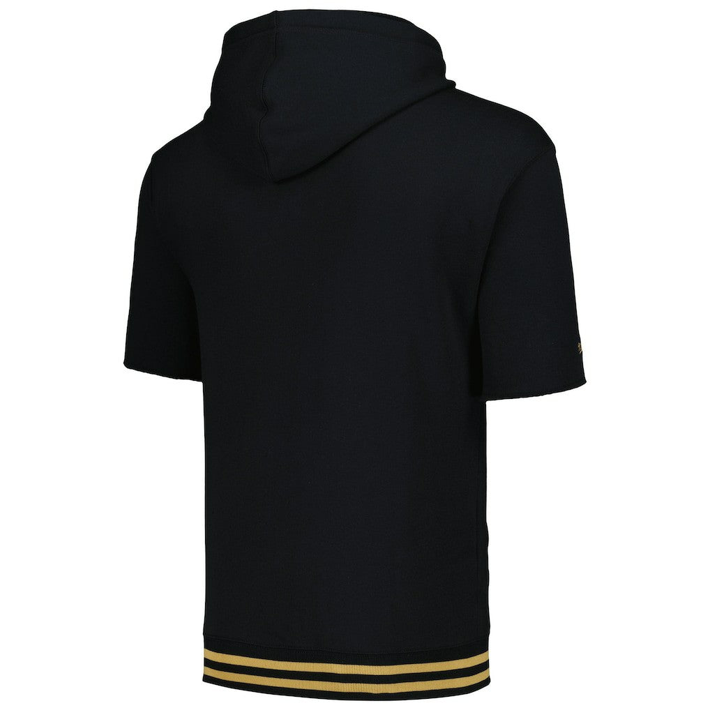 New Orleans Saints Pre-Game Short Sleeve Pullover Hoodie Black - Mitchell & Ness