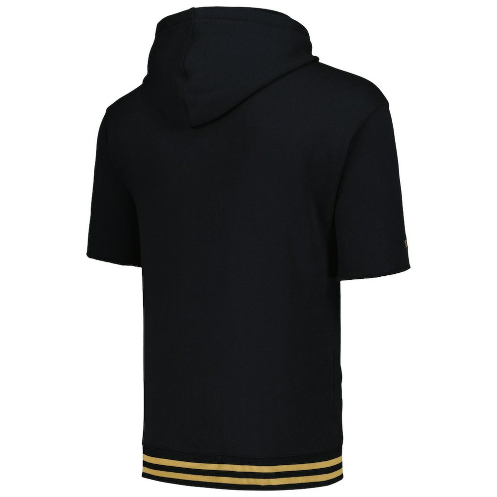 New Orleans Saints Pre-Game Short Sleeve Pullover Hoodie Black - Mitchell & Ness