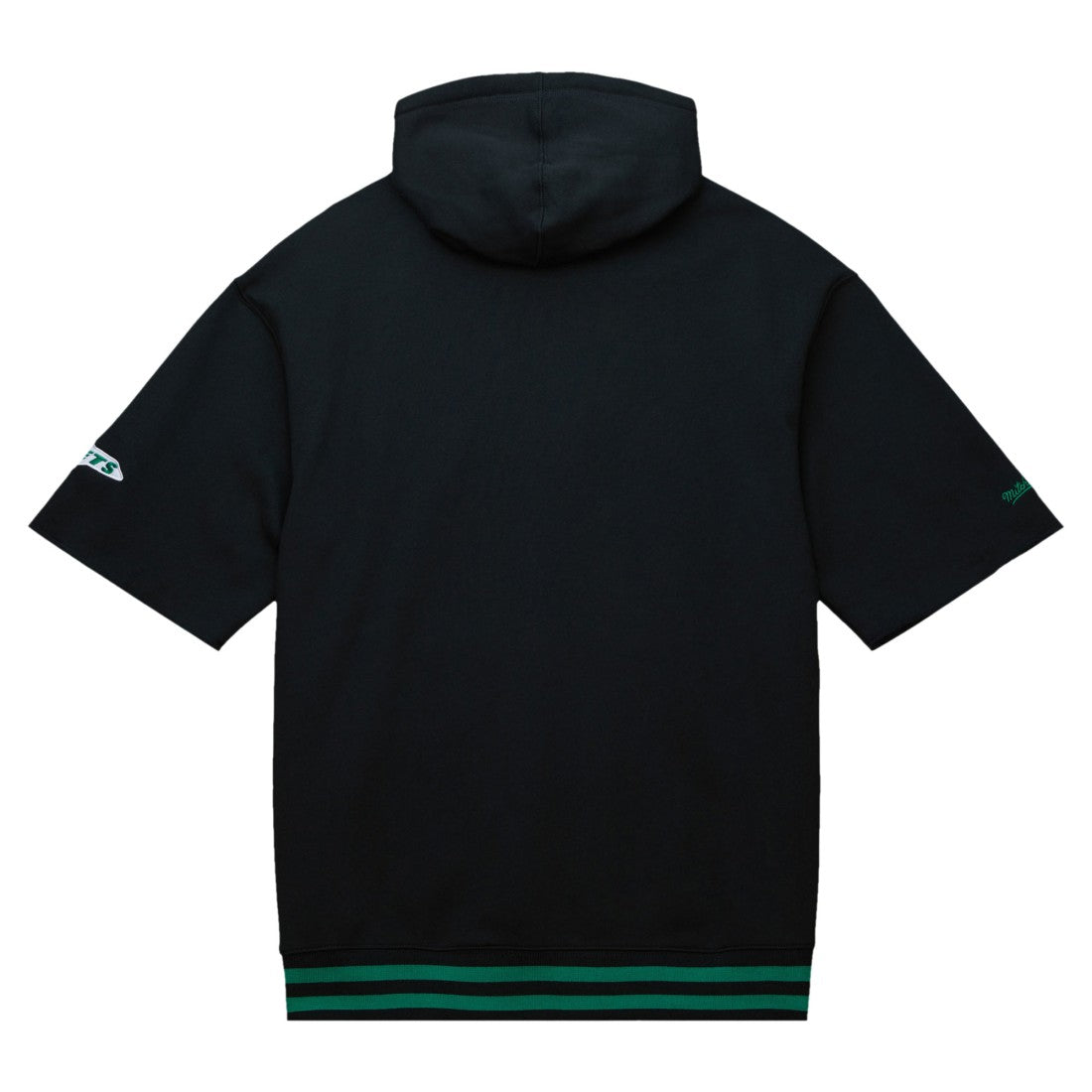 New York Jets Pre-Game Short Sleeve Pullover Hoodie Black - Mitchell & Ness