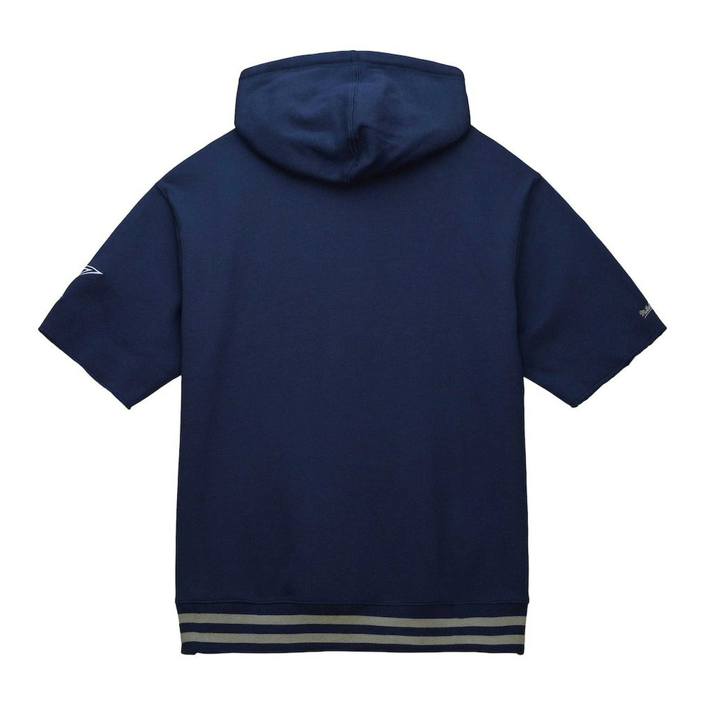 Dallas Cowboys Pre-Game Short Sleeve Pullover Hoodie Navy - Mitchell & Ness