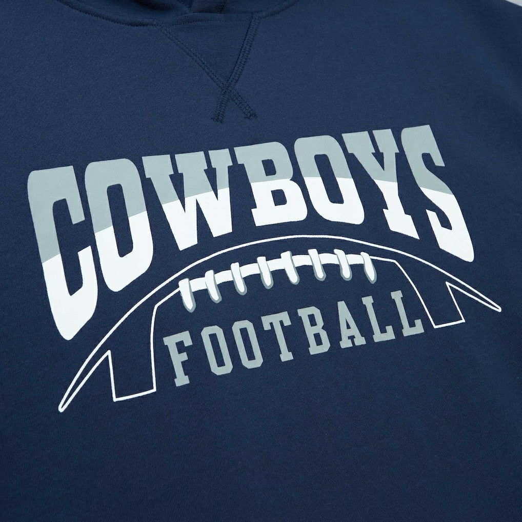 Dallas Cowboys Pre-Game Short Sleeve Pullover Hoodie Navy - Mitchell & Ness