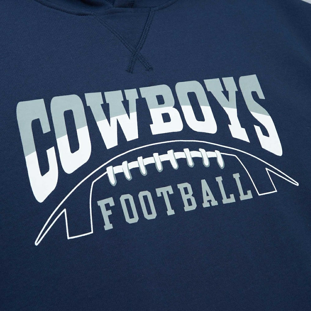 Dallas Cowboys Pre-Game Short Sleeve Pullover Hoodie Navy - Mitchell & Ness