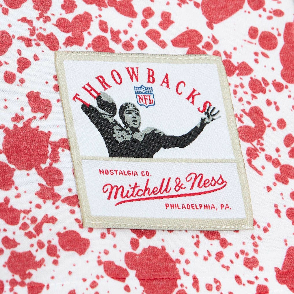 New England Patriots Team Burst Sublimated T-Shirt White - Mitchell & Ness