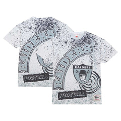 Las Vegas Raiders Team Burst Sublimated T-Shirt White - Mitchell & Ness