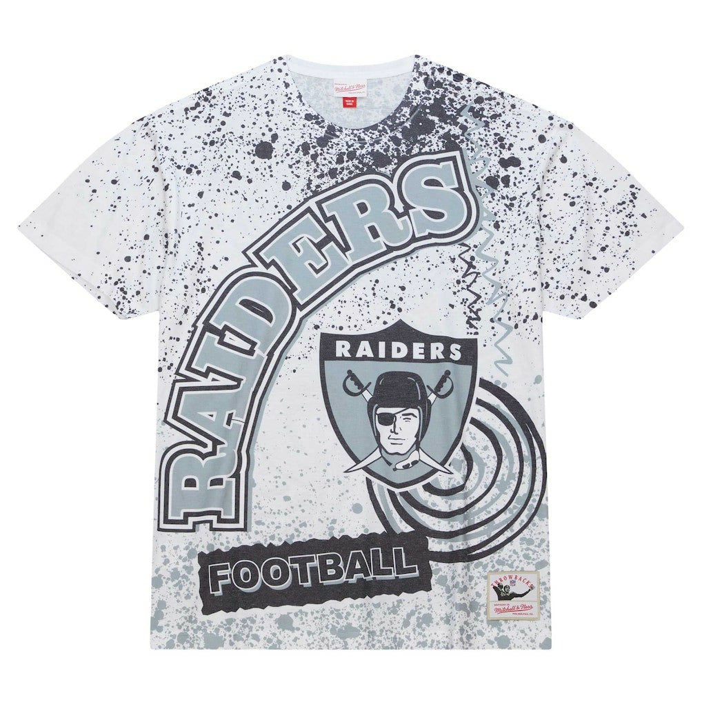 Las Vegas Raiders Team Burst Sublimated T-Shirt White - Mitchell & Ness