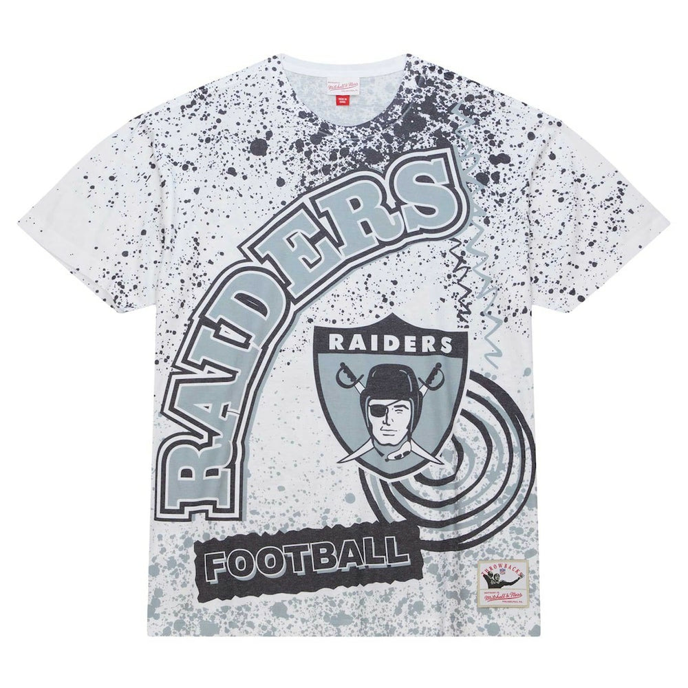 Las Vegas Raiders Team Burst Sublimated T-Shirt White - Mitchell & Ness