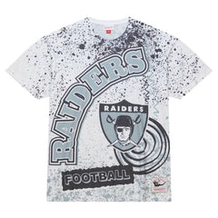 Las Vegas Raiders Team Burst Sublimated T-Shirt White - Mitchell & Ness