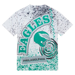 Philadelphia Eagles Team Burst Sublimated T-Shirt White - Mitchell & Ness