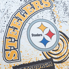 Pittsburgh Steelers Team Burst Sublimated T-Shirt White - Mitchell & Ness