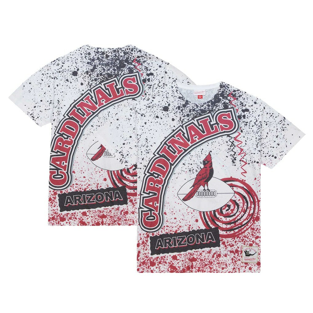 Arizona Cardinals Team Burst Sublimated T-Shirt White - Mitchell & Ness