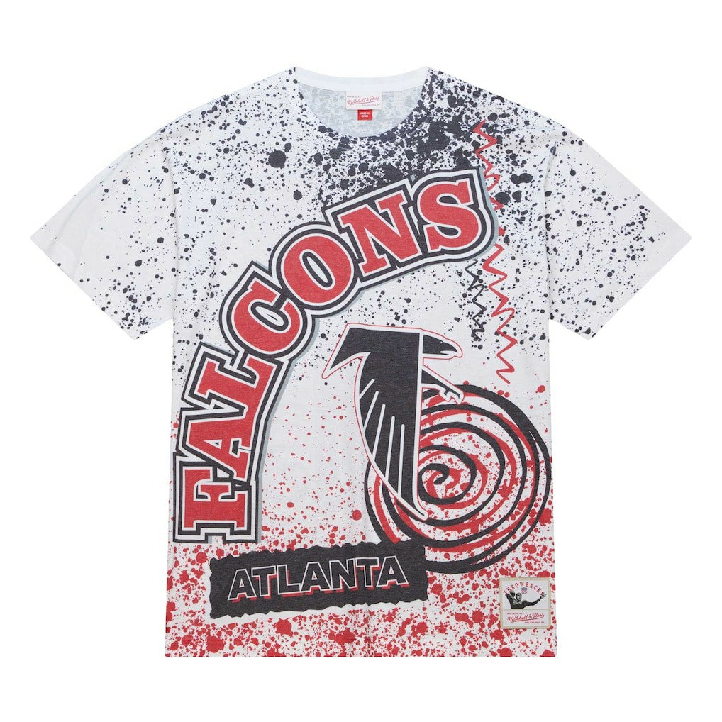 Atlanta Falcons Team Burst Sublimated T-Shirt White - Mitchell & Ness